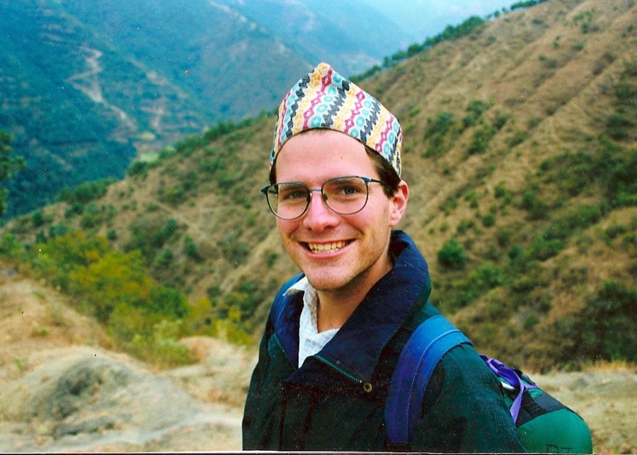 Dominic Thomas hiking in Nepal during his Peace Corps service